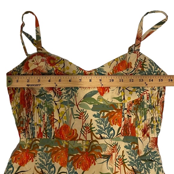 HUTCH X ANTHROPOLOGIE Corset Mixed Floral Leopard Print Maxi Dress Size 6 VGUC - Picture 4 of 9